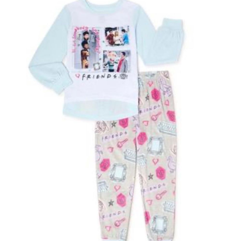 Friends TV Show Little Girl’s 2 Piece Long Sleeves Pajama Set Size 4/5 Ross Moni